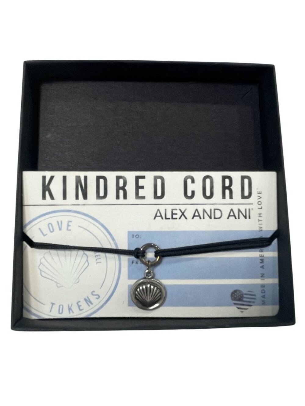 Alex and Ani Kindred Cord Seashell Love Token Bracelet Sterling Silver Coastal